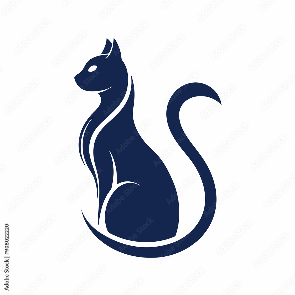 custom made wallpaper toronto digitalminimalist cat silhouette logo featuring vector illustration