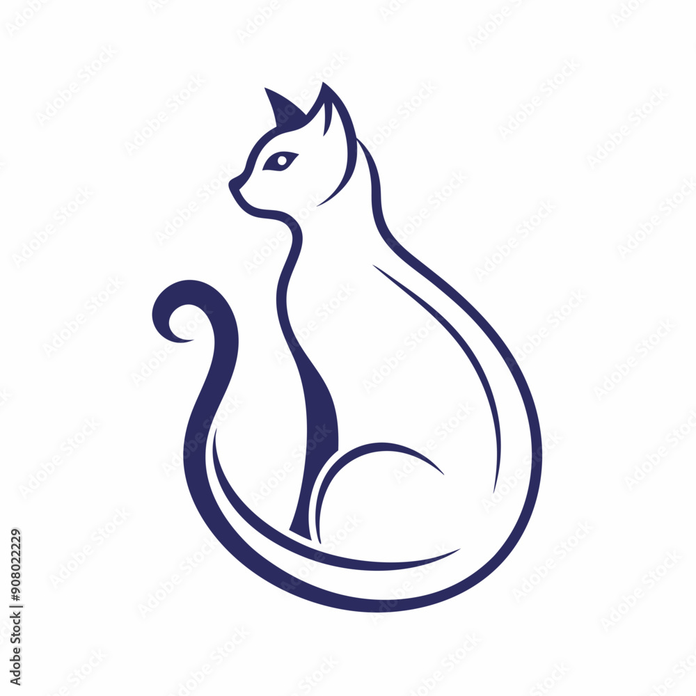 minimalist cat silhouette logo featuring vector illustration minimalist cat silhouette logo featuring vector illustration