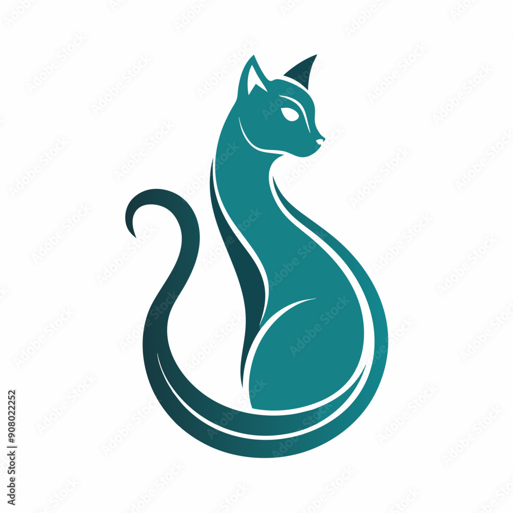 minimalist cat silhouette logo featuring vector illustration minimalist cat silhouette logo featuring vector illustration
