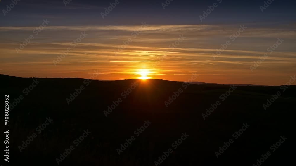 Timelapse of Sunrise Over the Stunning Aubrac Landscape – Fixed Shot Timelapse of Sunrise Over the Stunning Aubrac Landscape – Fixed Shot
