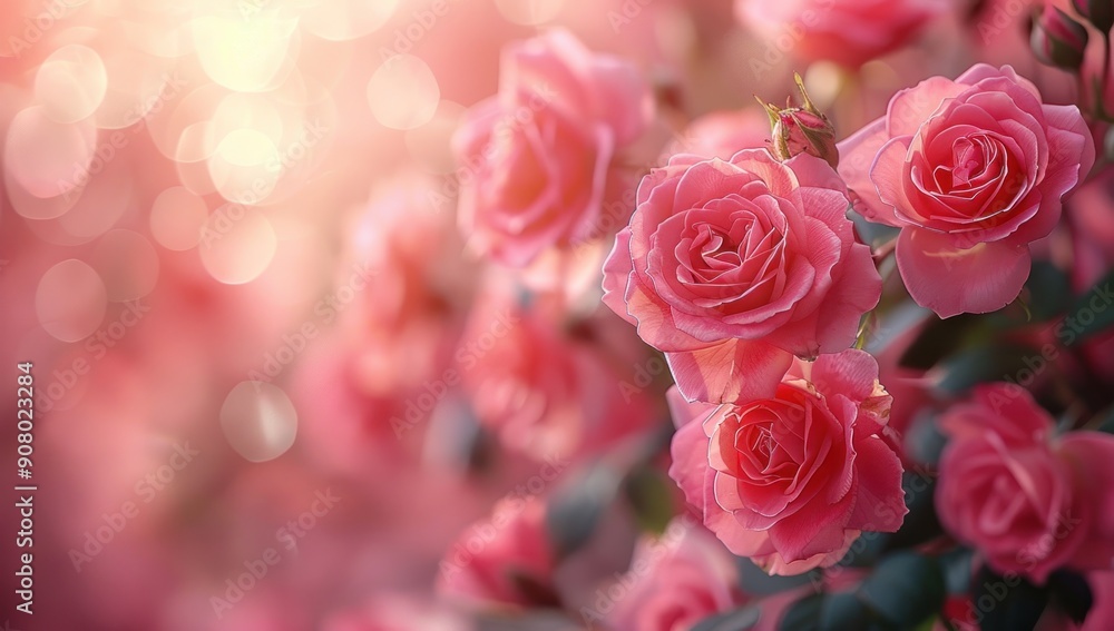 Closeup of Pink Roses in Soft Focus Closeup of Pink Roses in Soft Focus