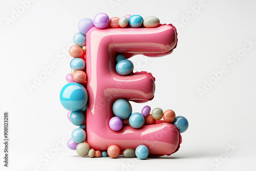 3d letter balloon on white background