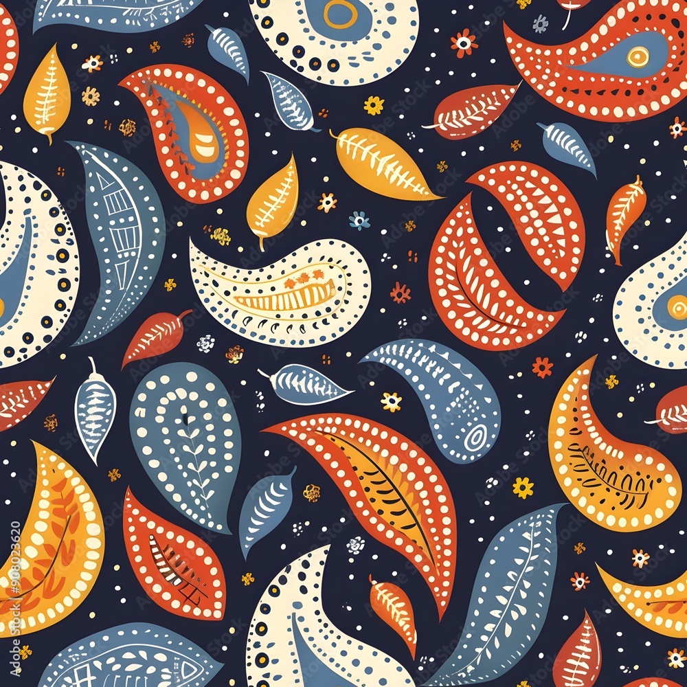 Vibrant Paisley Pattern with Modern Minimalistic Design Vibrant Paisley Pattern with Modern Minimalistic Design