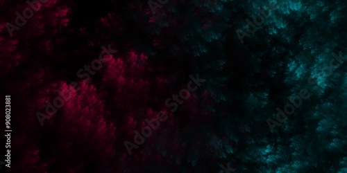 Star field background Aquamarine and pink dark red pink, teal and purple nebula universe. Cosmic neon light blue watercolor background aquarelle deep black Paper textured. Fantastic outer view space