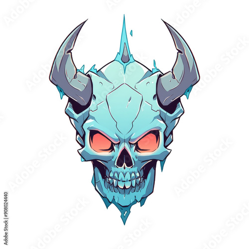 Blue Devil Skull Illustration photo