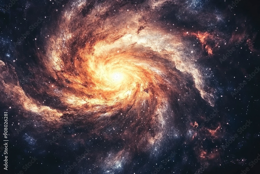 Captivating view of a spiral galaxy vortex with detailed stars and nebulae, showcasing the dynamic beauty and phenomena of deep space, ai Captivating view of a spiral galaxy vortex with detailed stars and nebulae, showcasing the dynamic beauty and phenomena of deep space, ai