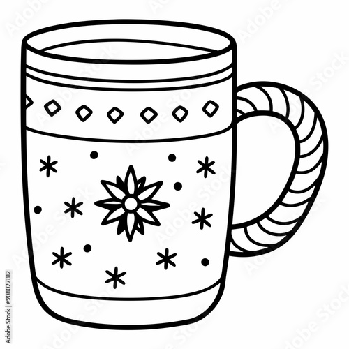 christmas mug perfect festive patterns christmas vector illustration