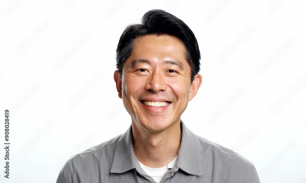 Portrait of a smiling asian man isolated on white background. Portrait of a smiling asian man isolated on white background.