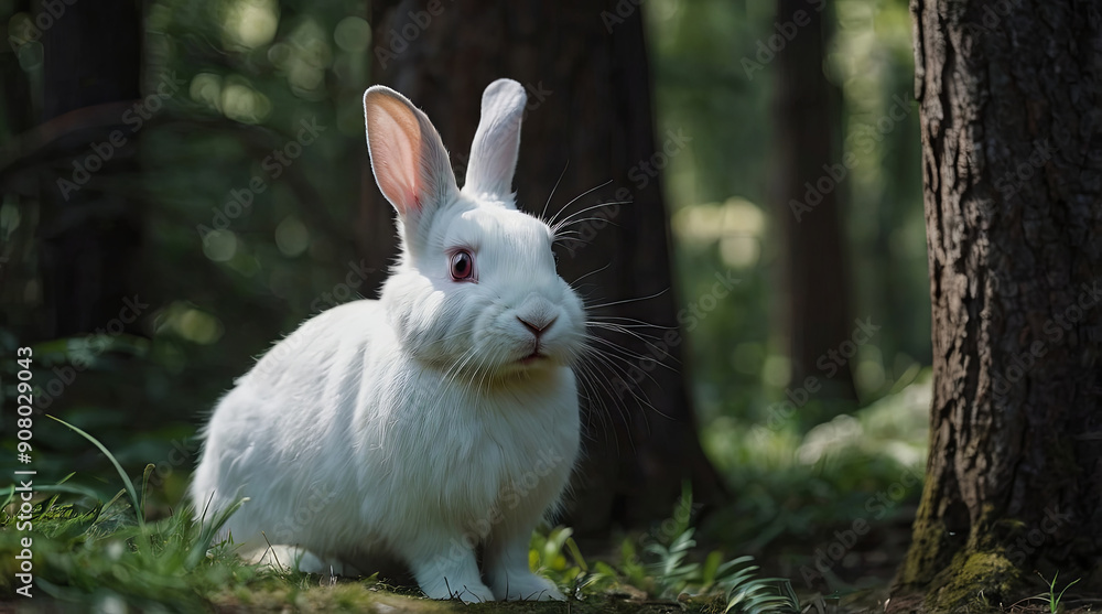 a white rabbit in the woods a white rabbit in the woods
