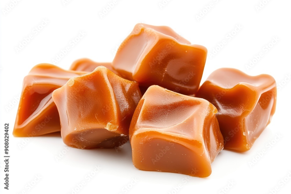 Caramel candy, isolated on white background, full depth of field , ai Caramel candy, isolated on white background, full depth of field , ai