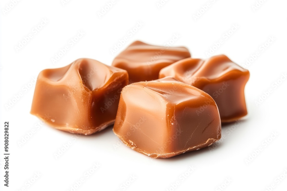 Caramel candy, isolated on white background, full depth of field , ai Caramel candy, isolated on white background, full depth of field , ai