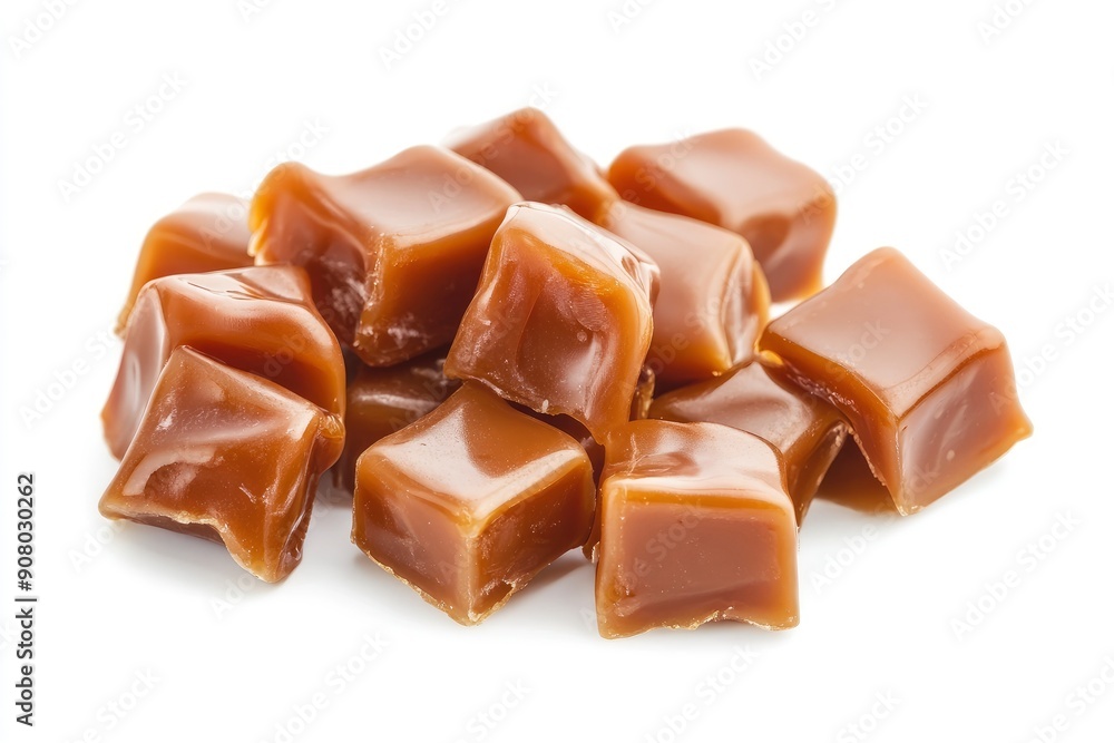 Caramel candy, isolated on white background, full depth of field , ai Caramel candy, isolated on white background, full depth of field , ai