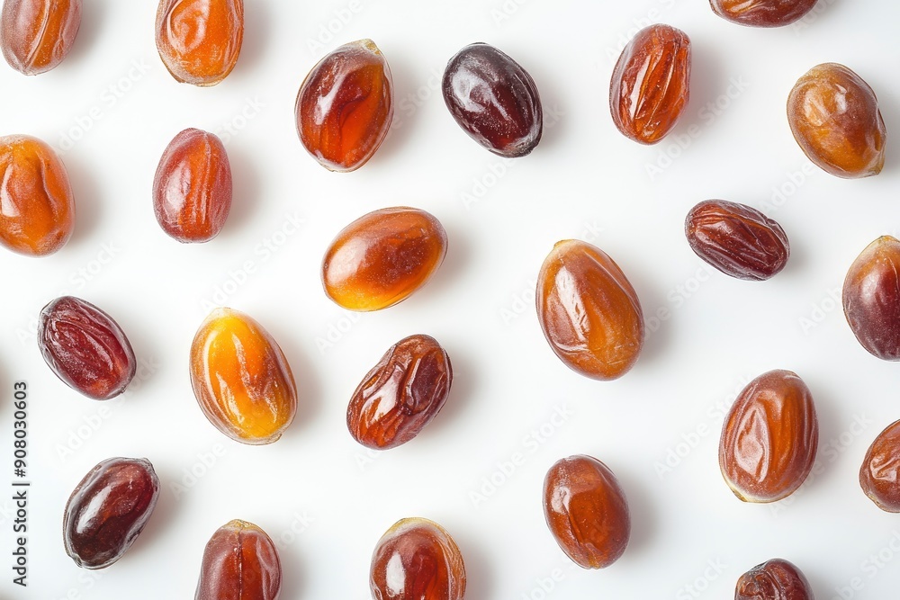 Dates isolated on white background, full depth of field, ai Dates isolated on white background, full depth of field, ai