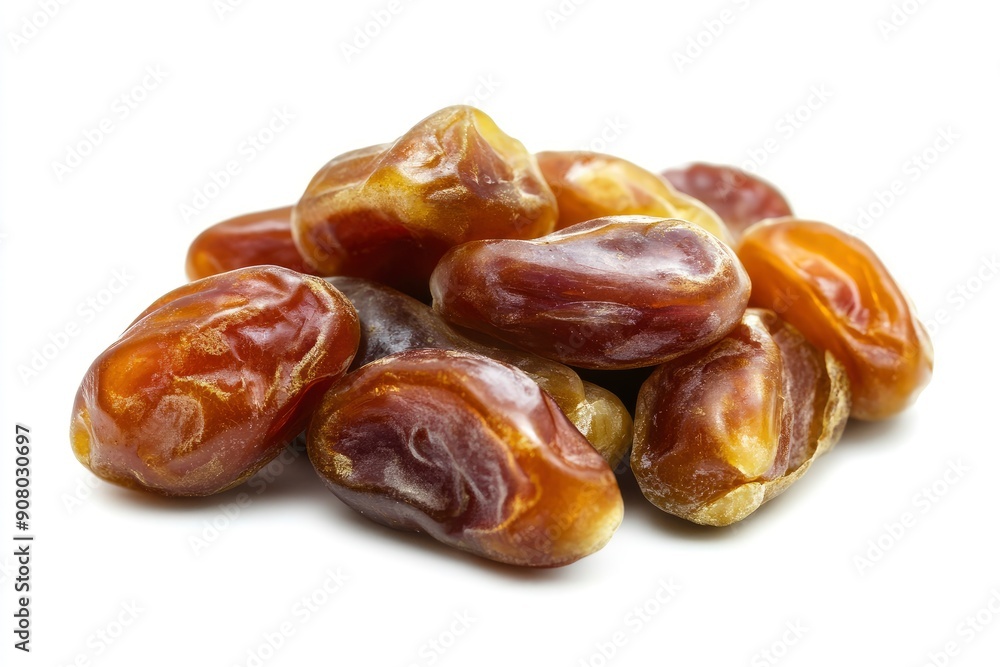 Dates isolated on white background, full depth of field, ai Dates isolated on white background, full depth of field, ai