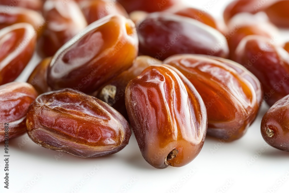 Dates isolated on white background, full depth of field, ai Dates isolated on white background, full depth of field, ai