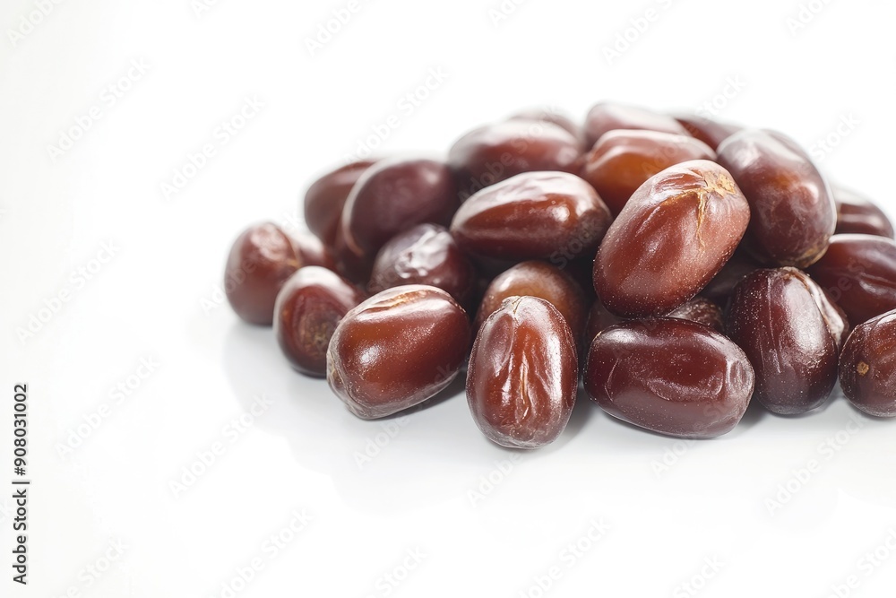 Dates isolated on white background, full depth of field, ai Dates isolated on white background, full depth of field, ai