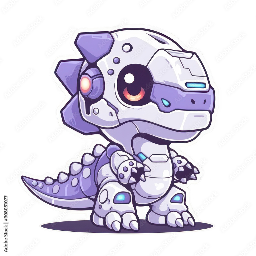 Obraz premium Cute Robot Dinosaur Illustration