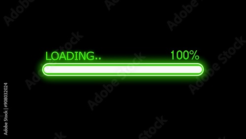 Abstract loading icon illustration . Loading bar and percentage Futuristic progress loading bar 100 percent.