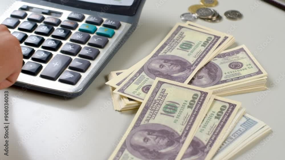 male hands counting money, business slow motion male hands counting money, business slow motion
