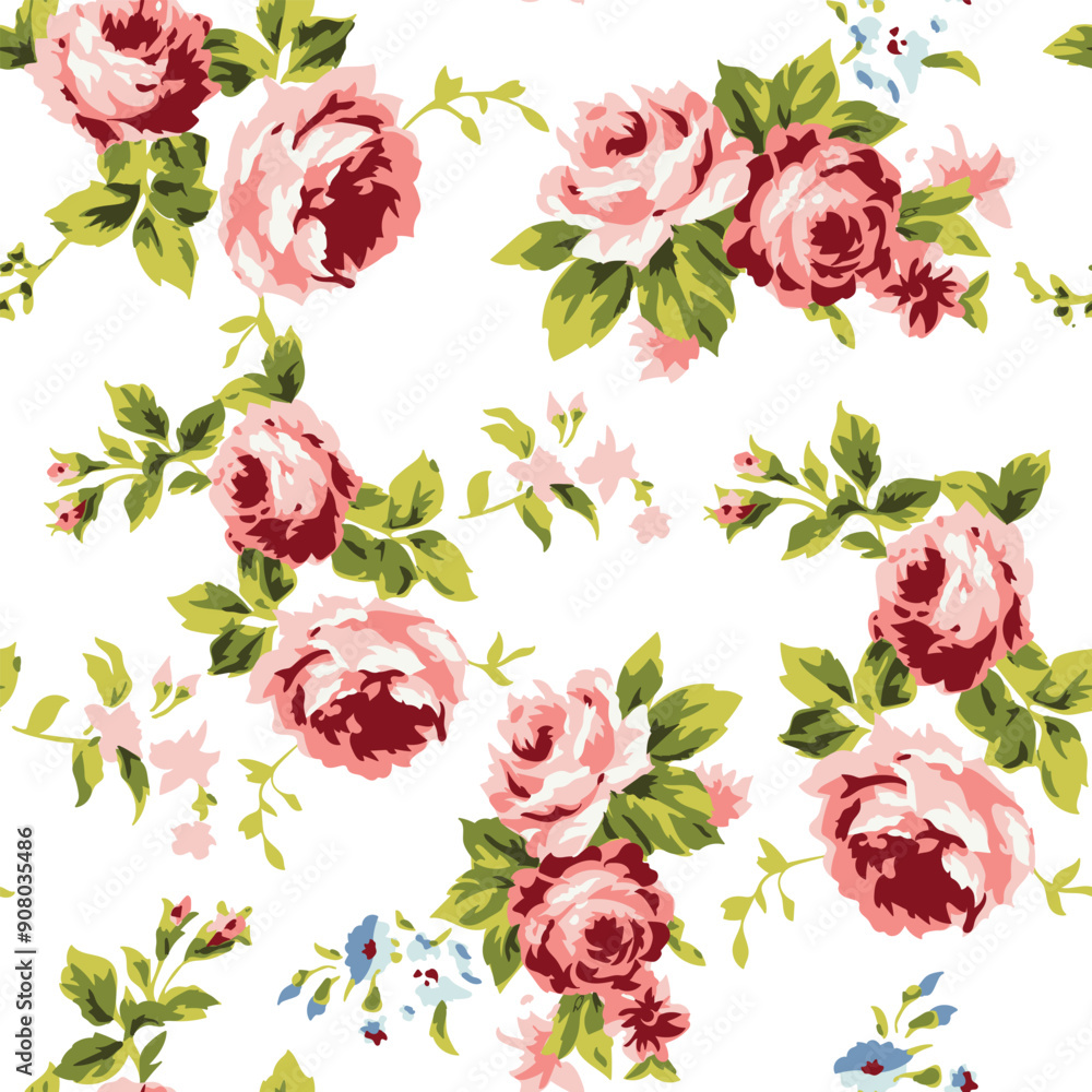Vintage floral rose pattern, seamless pattern design for digital and print use