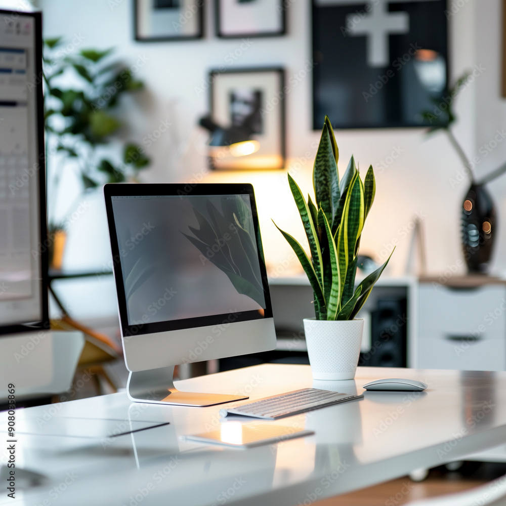 Contemporary Office Space with Ergonomic Setup Contemporary Office Space with Ergonomic Setup