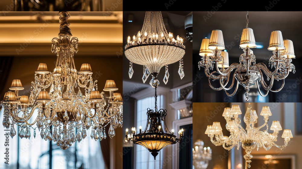 Create an image that captures the grandeur and intricate beauty of chandeliers, showcasing their ability to transform spaces with light and elegance. Create an image that captures the grandeur and intricate beauty of chandeliers, showcasing their ability to transform spaces with light and elegance.