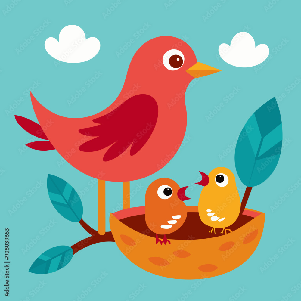 Fototapeta premium birds on a branch