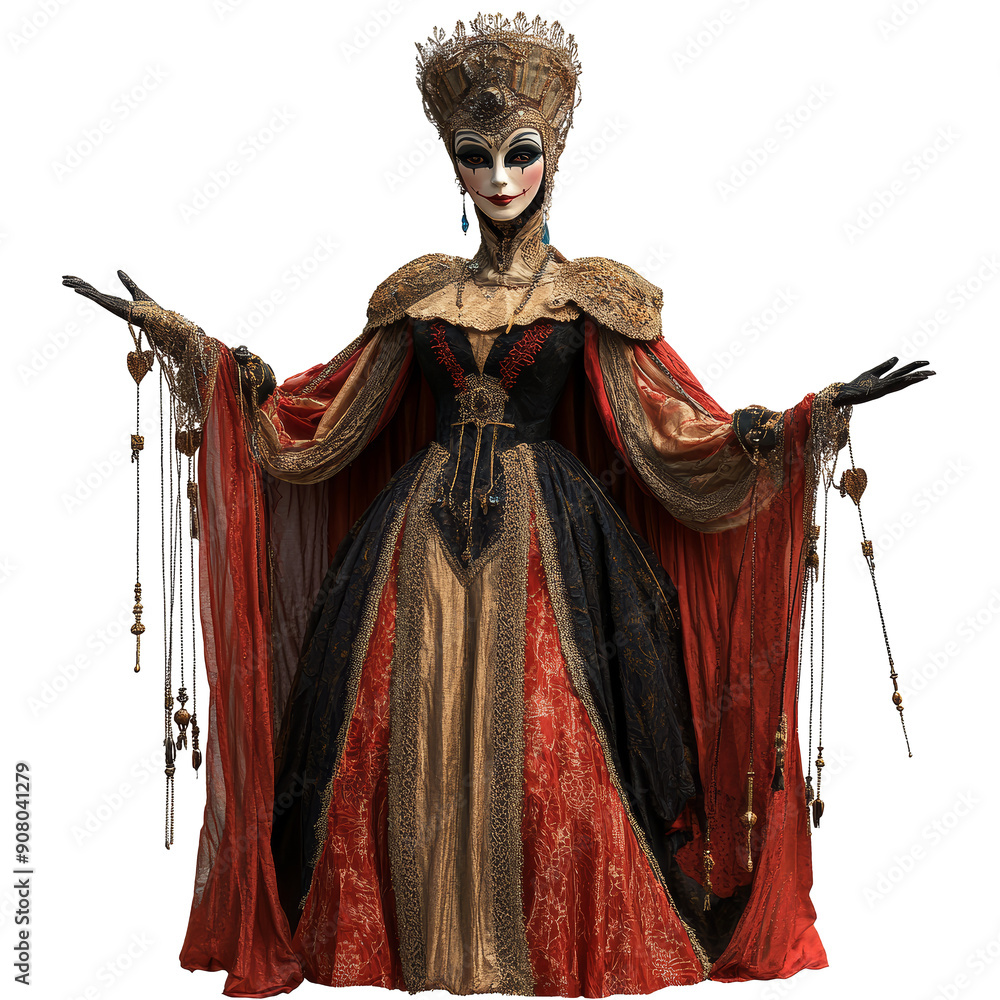 Obraz premium Vintage Puppet Doll with Gothic Crown