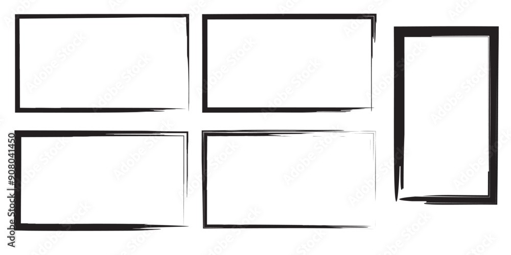 Hand drawn sketch frame vector. Simple doodle rectangle pencil frame border shape. Pencil brush stroke style isolated on white background. eps10 Hand drawn sketch frame vector. Simple doodle rectangle pencil frame border shape. Pencil brush stroke style isolated on white background. eps10