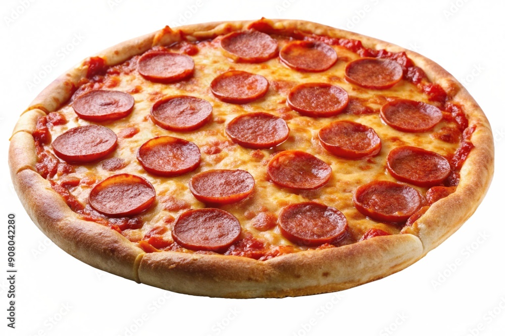 Pizza Pepperoni, isolated on white background, full depth of field Pizza Pepperoni, isolated on white background, full depth of field