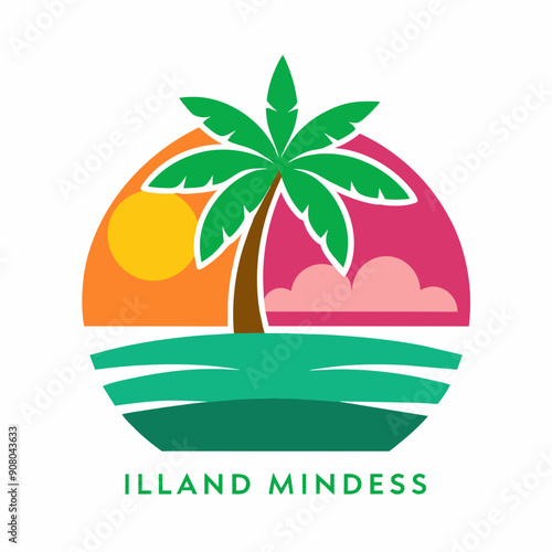 tropical island with palm trees