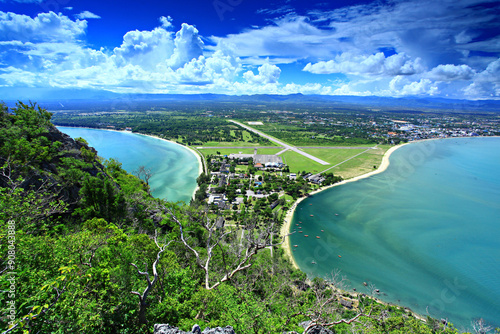 Beautiful Scenery from Khao Lom Muak. Famous tourist attractions of Prachuap Khiri Khan Province, Thailand  photo