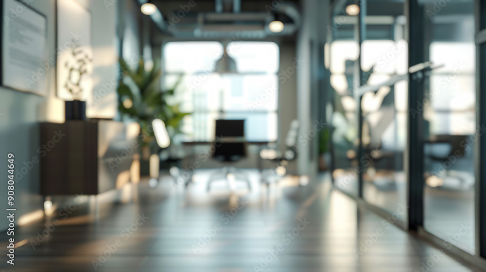 Blurred modern office interior design with glass walls. Blurred view of a modern office space, featuring glass walls, wooden floors, and contemporary furniture. Blurred modern office interior design with glass walls. Blurred view of a modern office space, featuring glass walls, wooden floors, and contemporary furniture.