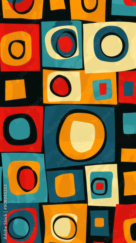 Abstract geometric pattern background. Vibrant abstract background with colorful geometric shapes, circles, and squares. Perfect for modern design projects. Abstract geometric pattern background. Vibrant abstract background with colorful geometric shapes, circles, and squares. Perfect for modern design projects.