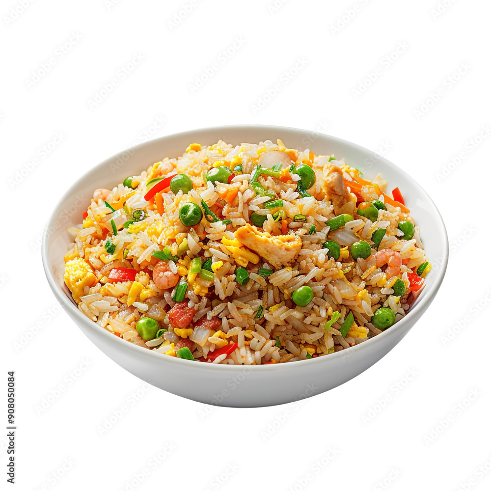 bowl of fried rice on white background render ultra bowl of fried rice on white background render ultra