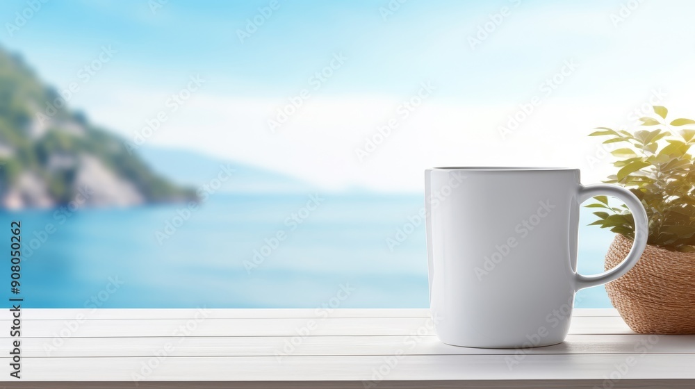 Coffee cups by the sea. Coffee cups by the sea.
