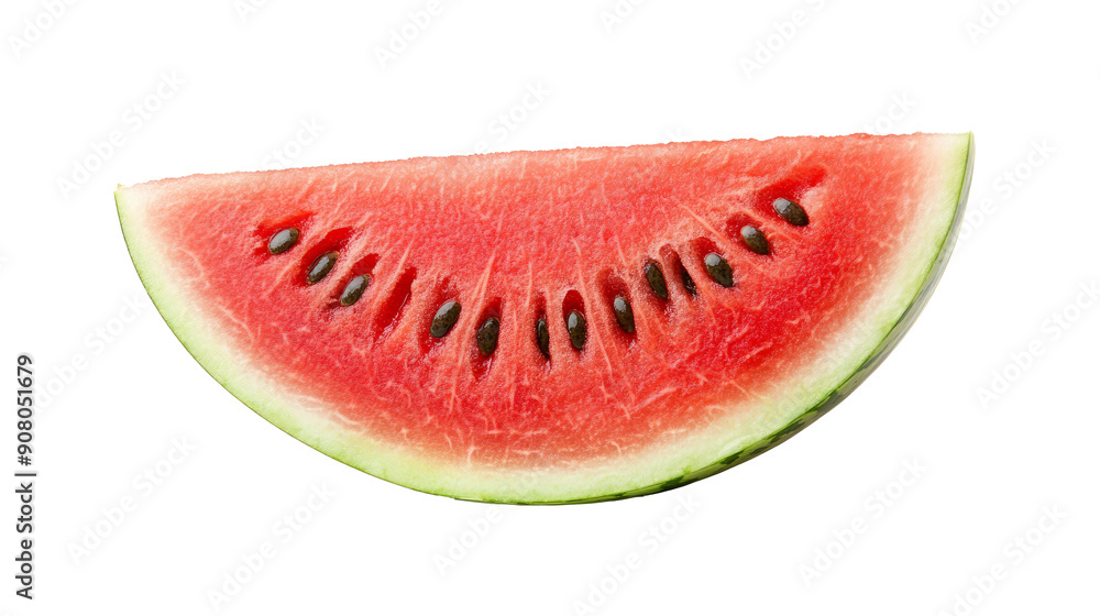 Fresh watermelon slice isolated on white background. A close-up of a juicy, ripe watermelon slice isolated on a white background. Perfect for summer, refreshing, and healthy snack. Fresh watermelon slice isolated on white background. A close-up of a juicy, ripe watermelon slice isolated on a white background. Perfect for summer, refreshing, and healthy snack.