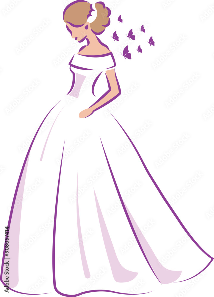 Wedding dress vector art illustration Wedding dress vector art illustration