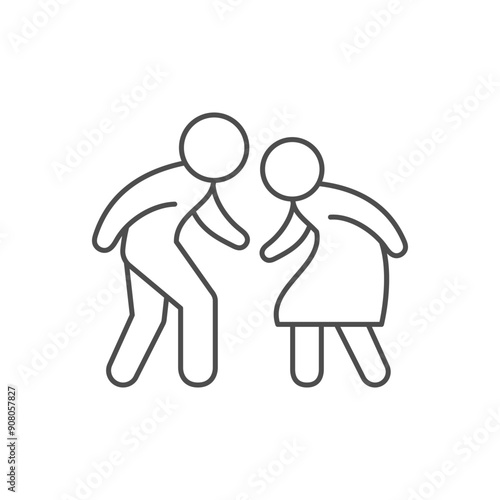 Man and woman clash line icon