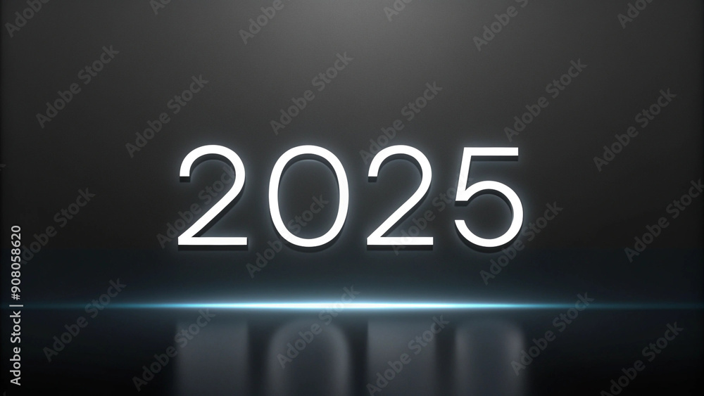 A minimalist 3D illustration representing the clean and festive spirit of New Year 2025. A minimalist 3D illustration representing the clean and festive spirit of New Year 2025.