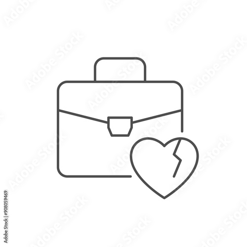 Divorce legal case line icon