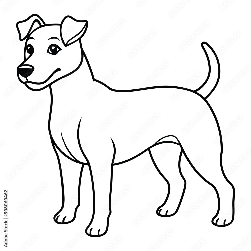 Dog line art silhouette vector illustration isolated on a white background Dog line art silhouette vector illustration isolated on a white background