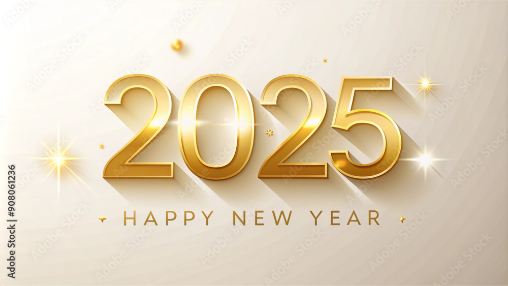 Luxurious golden typography exuding joy for New Year 2025, presented in a clean and minimalist aesthetic. Luxurious golden typography exuding joy for New Year 2025, presented in a clean and minimalist aesthetic.