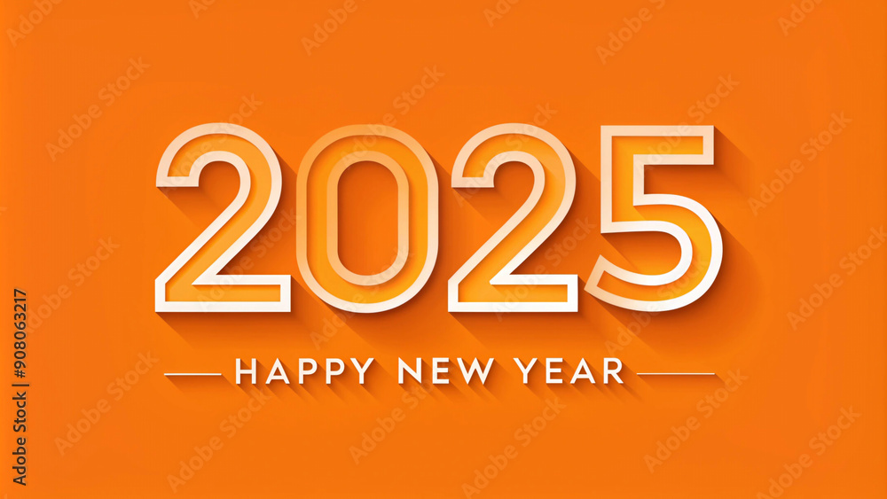 Minimalist design in orange for happy new year 2020 celebration. Minimalist design in orange for happy new year 2020 celebration.