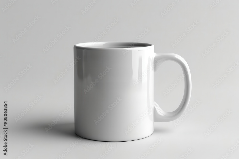 Fototapeta premium Minimalist coffee mug, white background, everyday item
