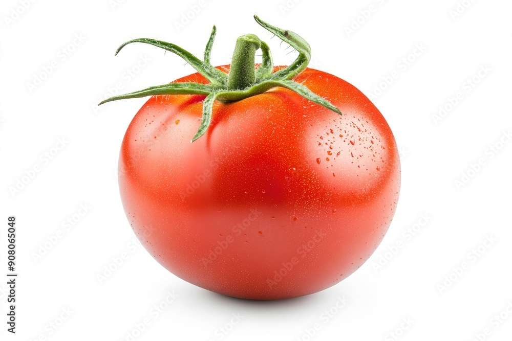 Tomato isolated on white background, clipping path, full depth of field, ai Tomato isolated on white background, clipping path, full depth of field, ai