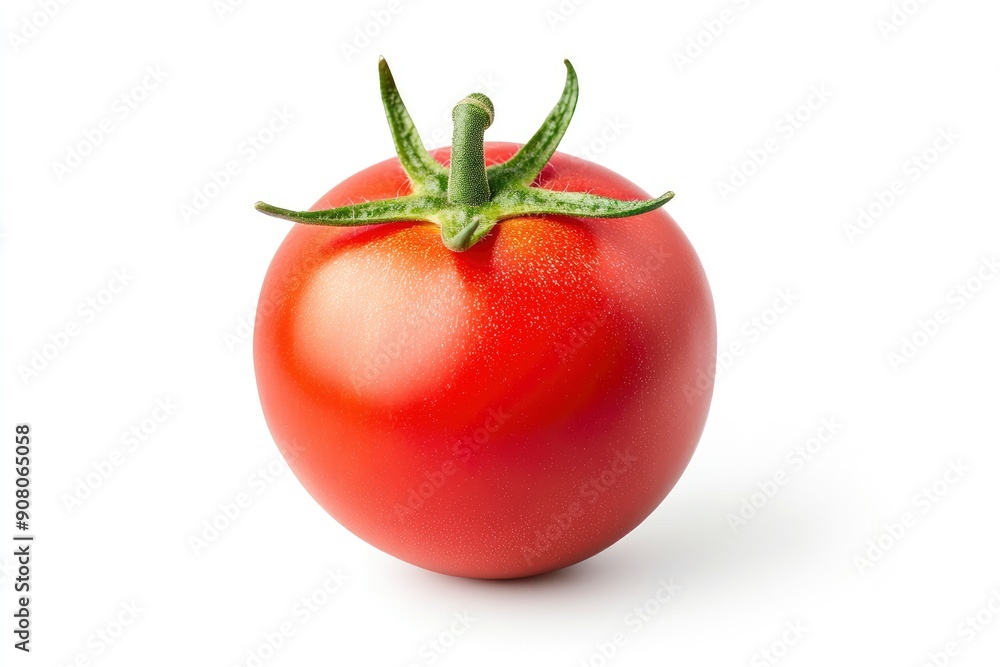 Tomato isolated on white background, clipping path, full depth of field, ai Tomato isolated on white background, clipping path, full depth of field, ai