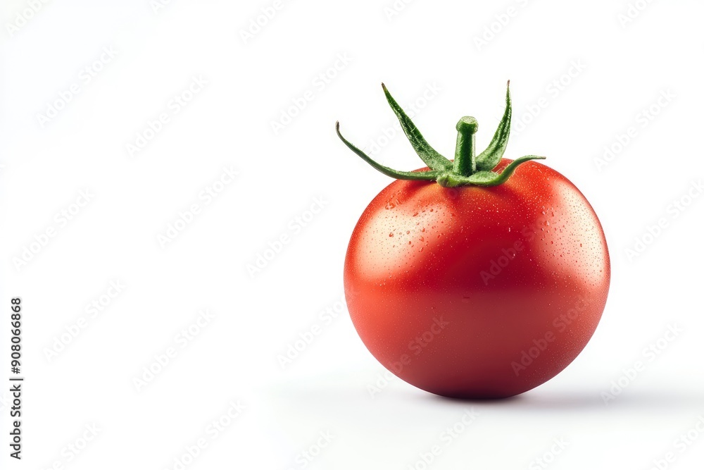 Tomato isolated on white background, clipping path, full depth of field, ai Tomato isolated on white background, clipping path, full depth of field, ai