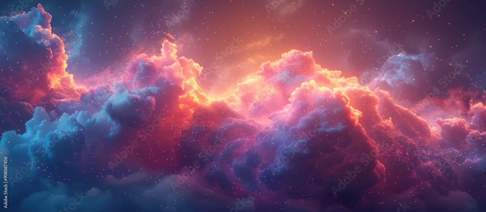 A colorful cloud with digital data flowing through it, symbolizing the power of cloud technology. A colorful cloud with digital data flowing through it, symbolizing the power of cloud technology.