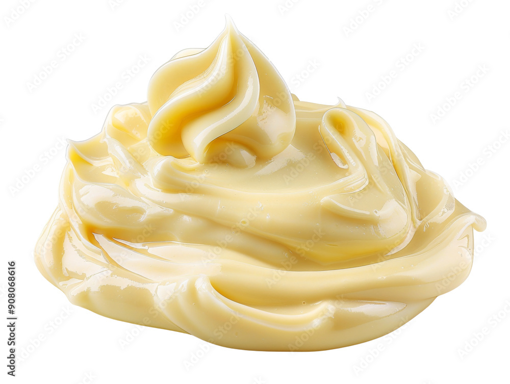 A dollop of creamy, whipped butter isolated on a white background. A dollop of creamy, whipped butter isolated on a white background.